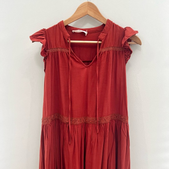 Mustard Seed Rust Midi Dress size S - Picture 2 of 13